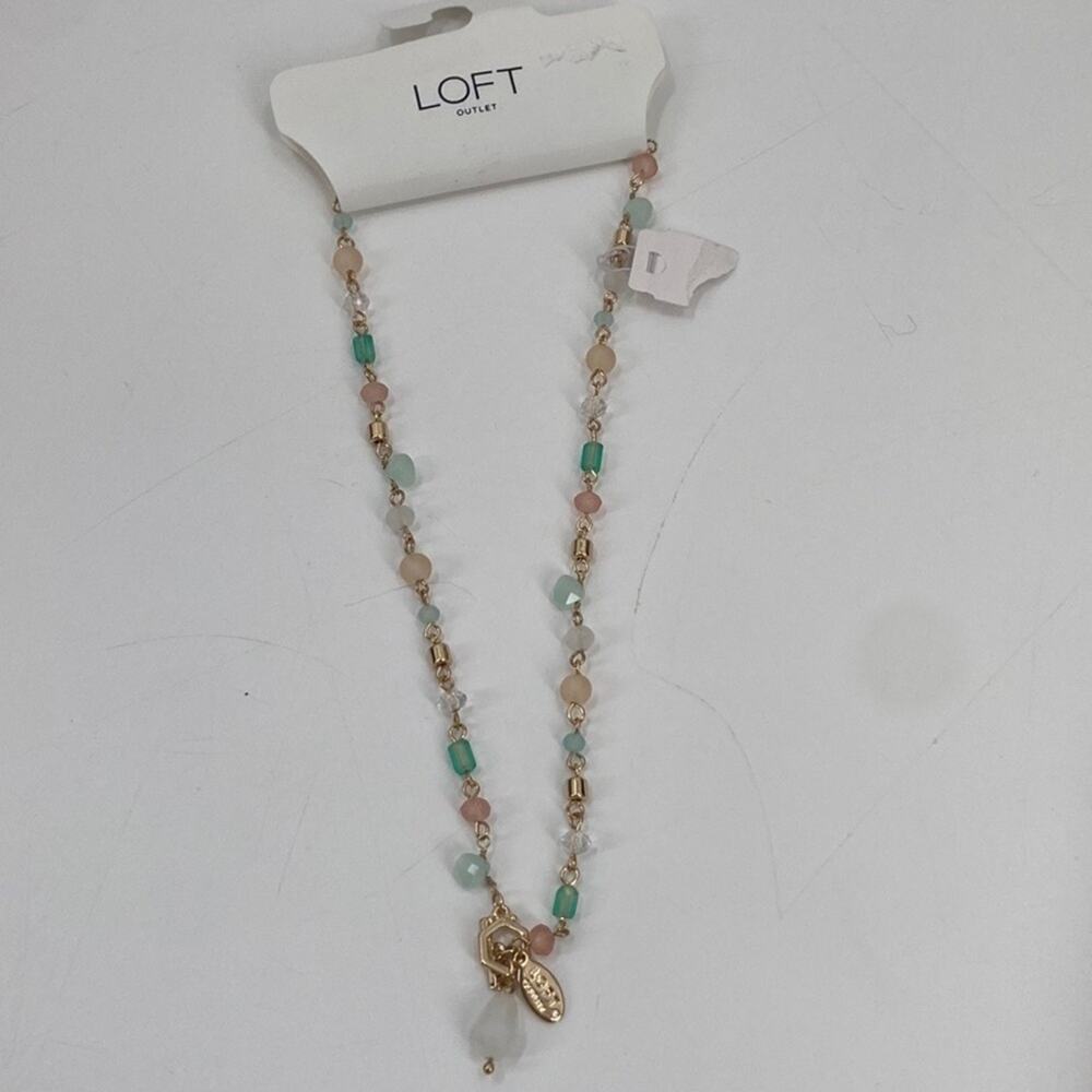 NWT Loft outlet glass pastel beaded necklace